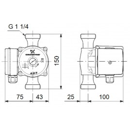 Grundfos UP 20-07 N 150 mm, 1x230V pompa cyrkulacyjna,59640506