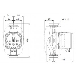 Grundfos ALPHA2 25-60 N 180 1x230V Pompa obiegowa 99411424