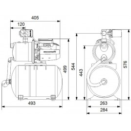 Grundfos JP 4-47 PT-H 20L Wodociąg domowy 99463875