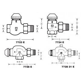 HERZ TS-E Zawór termostatyczny M 28x1,5, prosty 3/4" 1772302