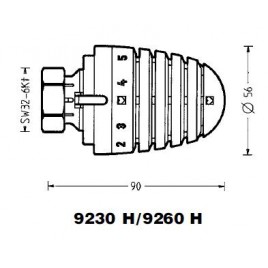 HERZ Głowica termostatyczna „H” M 30 x 1,5 1926098