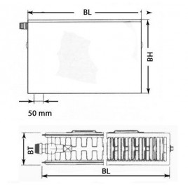 Kermi Therm X2 Plan-V Grzejnik płytowy, zaworowy typ 22 900 / 700 PTV220900701L1K