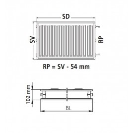 Kermi Therm X2 Profil-Hygiene-kompakt Grzejnik typ 20 900/1800 FH0200918