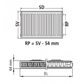 Kermi Therm X2 Profil-K Grzejnik modernizacyjny 12 954 / 400 FK012D904