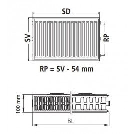 Kermi Therm X2 Profil-K Grzejnik modernizacyjny 22 554 / 400 FK022D504