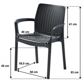 KETER BALI MONO Krzesło ogrodowe, 55 x 60 x 83 cm, cappuccino 17190206