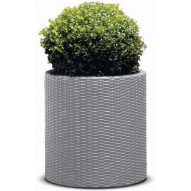 KETER LARGE CYLINDER Doniczka, 43,7 x 43,7 x 44,3 cm, rattan, srebrny szary 17197837