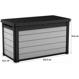 KETER DENALI DUOTECH 380L Skrzynia ogrodowa 122,9 x 62,1 x 70,6 cm, szarobrązowa 17205969