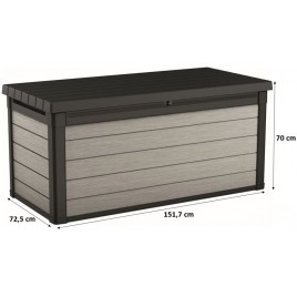 KETER DENALI DUOTECH 570L Skrzynia ogrodowa 151,7 x 72,5 x 70 cm, szarobrązowa 17205943