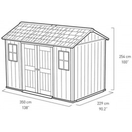 KETER OAKLAND 1175 SD Domek ogrodowy, 350 x 229 x 254 cm, szary/antracyt 17204172