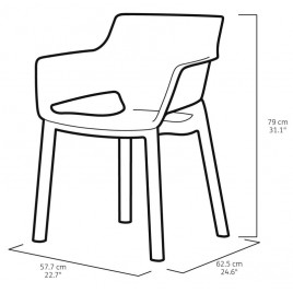 KETER ELISA Krzesło ogrodowe, 57,7 x 62,5 x 79 cm, cappuccino 17209499