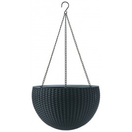 KETER HANGING SPHERE Doniczka rattanowa, podwieszana 35 x 35 cm, antracyt 17199246