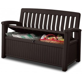 KETER PATIO BENCH 227L Ławka ogrodowa z pojemnikiem 138,6 x 63,5 x 88 cm, brązowa 17202690