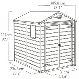 KETER MANOR 6 x 8 DD Domek ogrodowy, 186 x 237 x 227 cm, beżowy 17197129