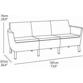 KETER SALEMO 3 SEATER Zestaw mebli ogrodowych, cappuccino/bežowy 17205990