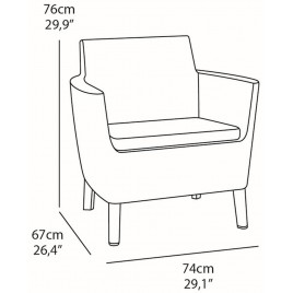 KETER SALEMO 3 SEATER Zestaw mebli ogrodowych, cappuccino/bežowy 17205990