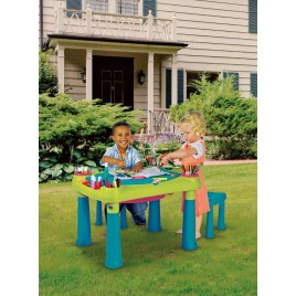 KETER CREATIVE FUN TABLE Wielofunkcyjny stolik, turkusowy/czerwony 17184058