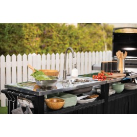 KETER UNITY CHEF 415L Barek ogrodowy ze zlewem, 237 x 51,3 x 89,4 cm, grafit 17206370