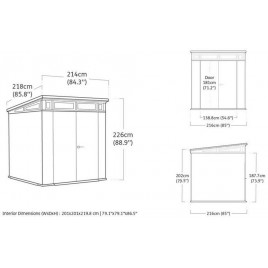 KETER ARTISAN 2.0 7 x 7 Domek ogrodowy, 216 x 218 x 226 cm, szary 17216832