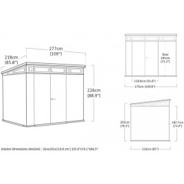 KETER ARTISAN 2.0 9 x 7 Domek ogrodowy, 279 x 218 x 226 cm, szary 17216833