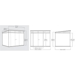 KETER CORTINA 9 x 7 Domek ogrodowy, 279 x 218 x 226 cm, szary 17210836