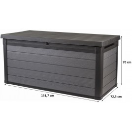 KETER CORTINA 570L Skrzynia ogrodowa 151,7 x 72,5 x 70 cm, szara 17211700