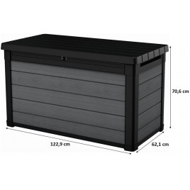 KETER CORTINA 380L Skrzynia ogrodowa 122,9 x 62,1 x 70,6 cm, szara 17212402