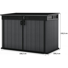 KETER CORTINA MEGA 2020L Szafa ogrodowa, 190,5 x 109,3 x 132,5 cm, szara 17212413