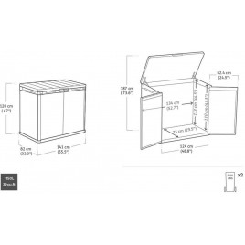 KETER DARWIN 1150L Schowek ogrodowy, 141 x 82 x 120 cm, zielony 17213243