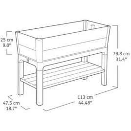 KETER DARWIN ELEVATED PRO 110L Donica, 113 x 47,5 x 79,8 cm, brązowa 17211713