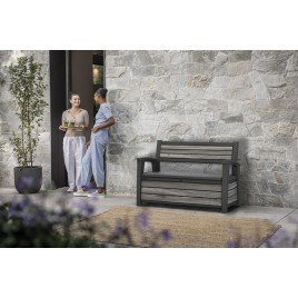 KETER DECO GARDEN BENCH 227L Ławka ogrodowa, 133 x 61 x 89 cm, szary 17213853