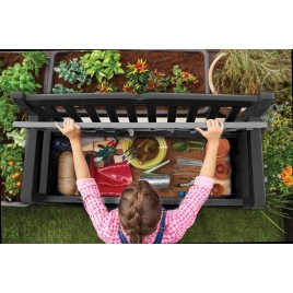 KETER EDEN GARDEN BENCH 265L Ławka ogrodowa ze schowkiem, grafitowy/jasny szary 17190198