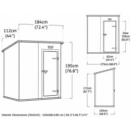 KETER ESSENTIAL 6 x 4 Domek ogrodowy, 184 x 112 x 195 cm, ciemnoszary 17214016