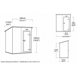 KETER ESSENTIAL 6 x 4 Domek ogrodowy, 184 x 112 x 195 cm, ciemnoszary 17214016