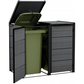 KETER HIDE AWAY 2x240L Obudowa na kosze na śmieci, 138,1 x 84,3 x 121,2 cm, szary 17213790