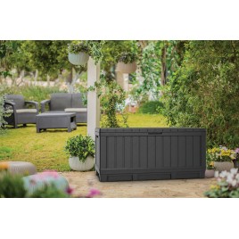KETER KENTWOOD 350L Skrzynia ogrodowa 128 x 53,6 x 59 cm, grafit 17210604