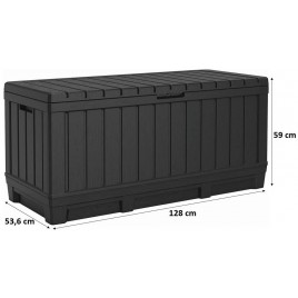 KETER KENTWOOD 350L Skrzynia ogrodowa 128 x 53,6 x 59 cm, grafit 17210604
