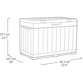 KETER KENTWOOD 190L Skrzynia ogrodowa 82,3 x 45,7 x 57,7 cm, grafit 17213215