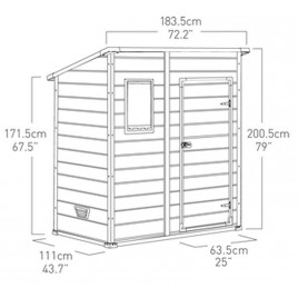KETER MANOR PENT 6 x 4 Domek ogrodowy, 183,5 x 111 x 200,5 cm, beżowy 17199514