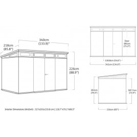 KETER PENT SIGNATURE 11 x 7 Domek ogrodowy, 342 x 218 x 226 cm, szary 17213860