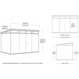 KETER PENT SIGNATURE HORIZONTAL 11 x 7 Domek ogrodowy, 342 x 218 x 226cm, ashwood 17213181