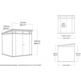 KETER PENT SIGNATURE HORIZONTAL 7 x 7 Domek ogrodowy, 216 x 218 x 226 cm, ashwood 17212803