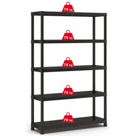KIS PLUS 120/5 Regal 120x40x187cm, czarny