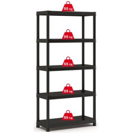 KIS PLUS 90/40/5 Regał 90x40x182cm, czarny