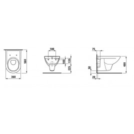 LAUFEN PRO Miska WC podwieszana biała LCC H8209504000001