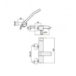 PAFFONI LEVEL Bateria wannowa z zestawem natryskowym, chrom LEA023CR