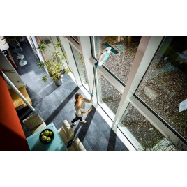 LEIFHEIT Dry&Clean Odkurzacz do szyb z drążkiem i myjką Window Washer (Click System) 51003