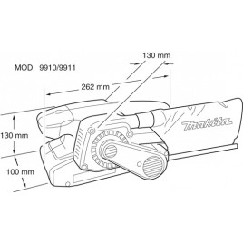 Makita 9911 Szlifierka taśmowa 457x76mm, 650W