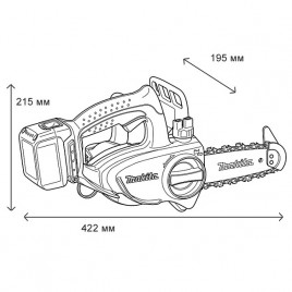 Makita DUC122RTE Piła łańcuchowa akumulatorowa 11,5cm, Li-on LXT (2x5Ah/18V)