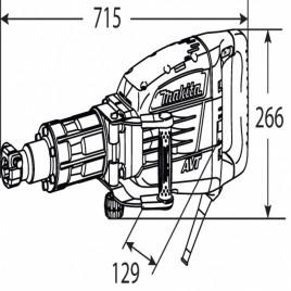 Makita HM1317C Młot wyburzeniowy z AVT (1510W/25J), mocowanie: HEX 30 mm